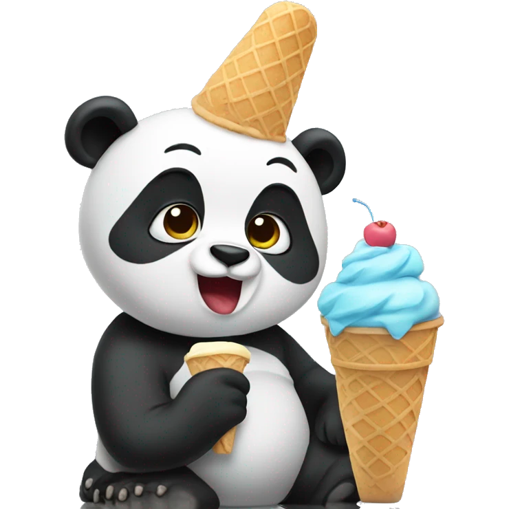 Panda eating ice cream emoji