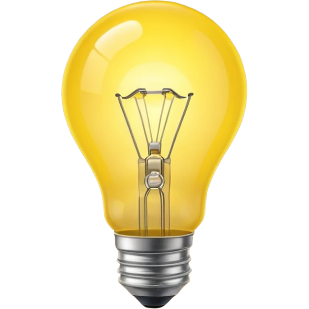 create a lightbulb with the center of it glowing. emoji