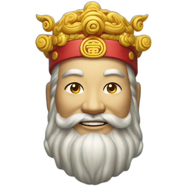 Smiling photo realistic enchanting chinese god of Fortune emoji