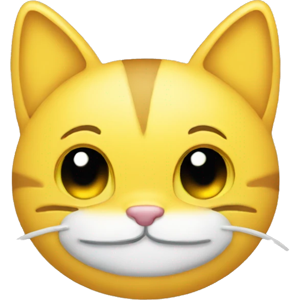yellow smile and cat face, cat ears emoji