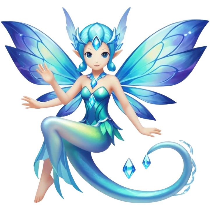 Elemental Water-type-Light-Arcane-Fairy-type magical colorful exotic animesque Pokémon-Fakémon-animal-creature emoji