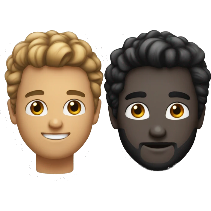 dois homens, um branco gordo e um negro de cabelo cacheado grande emoji