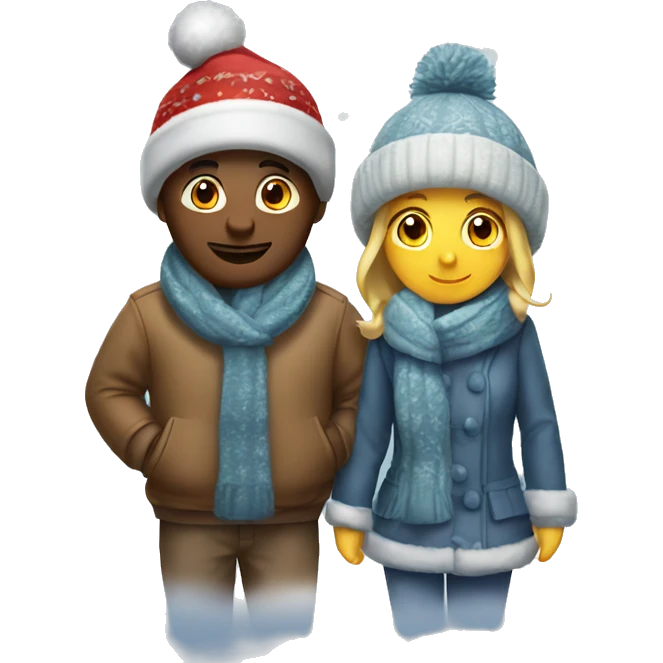Christmas winter and cozy couple emoji