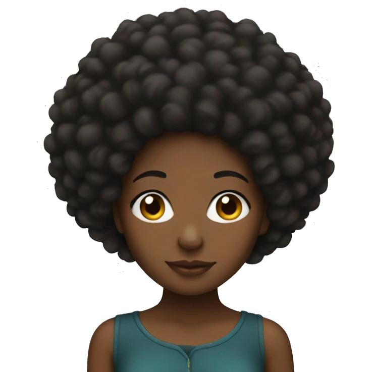 black girl with afro emoji