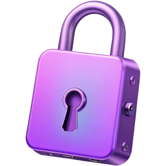 Holographic purple lock emoji