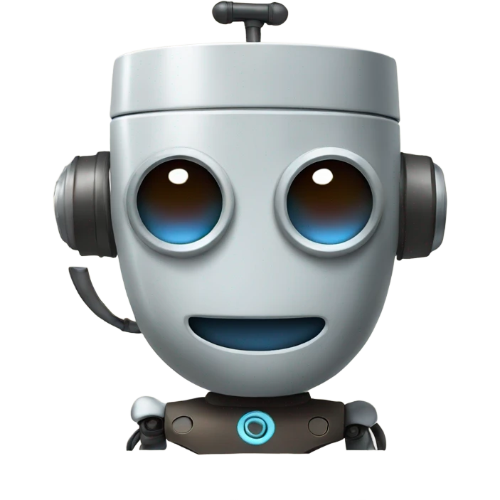robot with a cup of coffee emoji