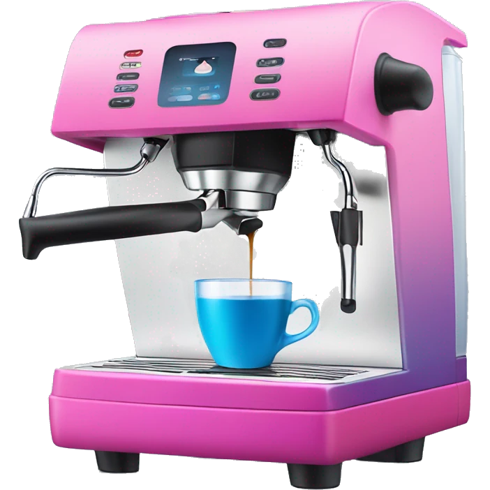 Pink and blue gradient hue espresso machine emoji