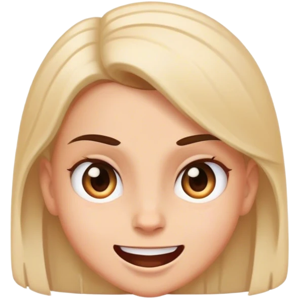 a girl but shes mad and smiling ￼ emoji