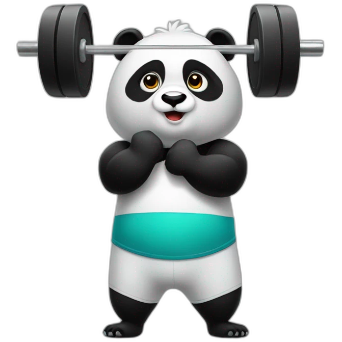 Panda who weightlifting  emoji