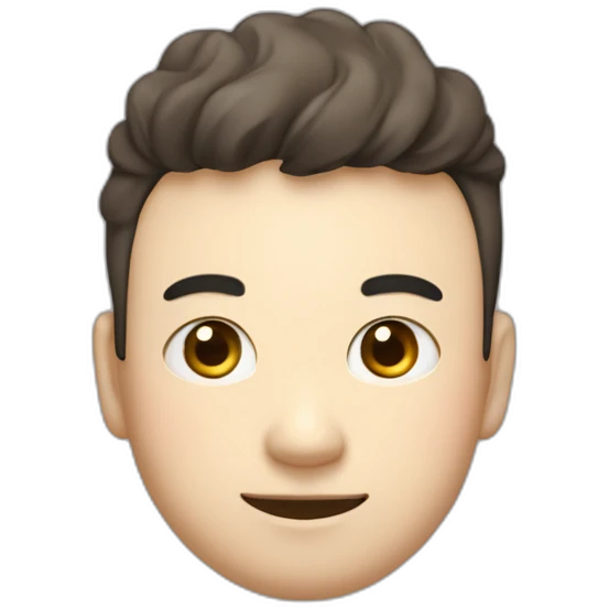 A fat, slightly thin, droopy-eyed, thick-lipped, big-headed, cute Japanese guy with a pencil in his hand and a smile on his face emoji