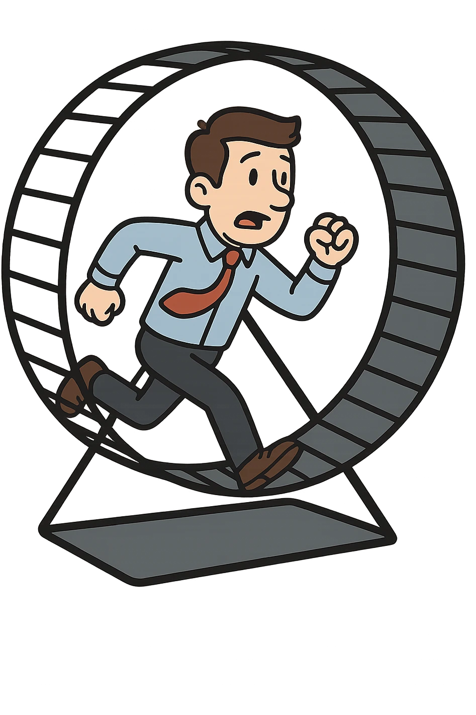 Uomo che corre dentro la ruota del criceto emoji