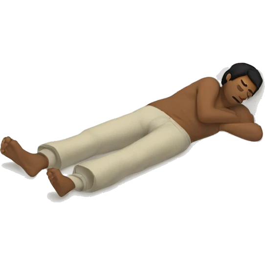 man with black hair sleeping in his bed emoji