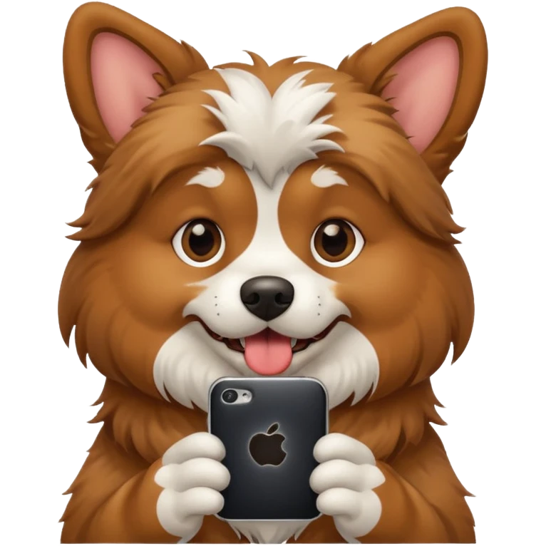 Cachorro ou amigo irritando o celular no computador emoji