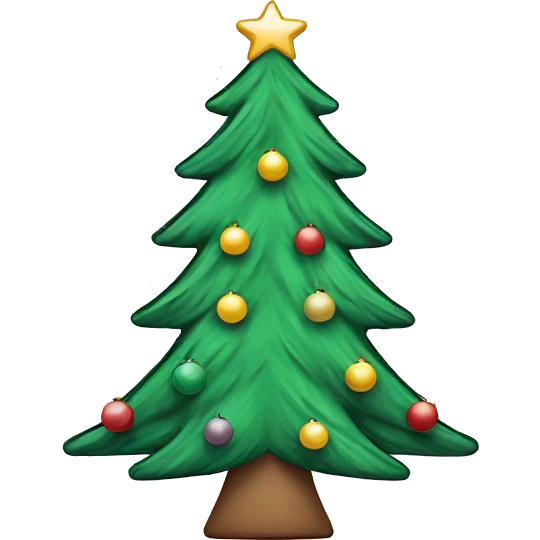 line art christmas tree emoji