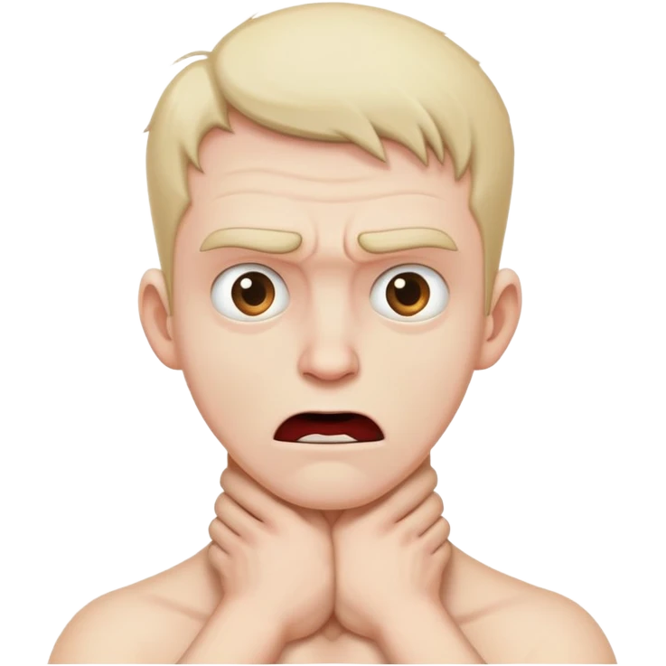 Mad guy grabbing his neck emoji