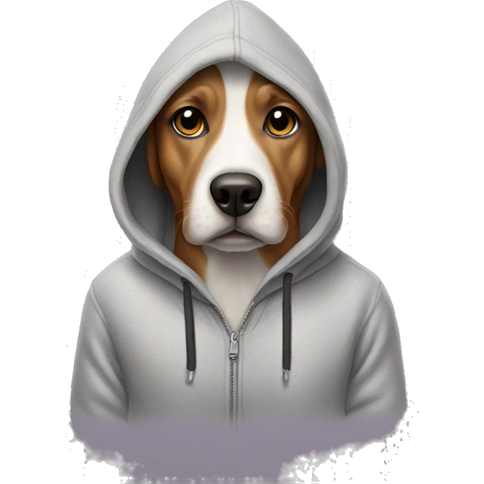 Dog wearing an hoodie emoji