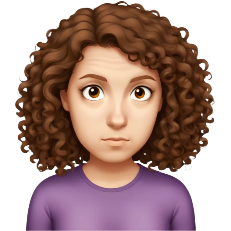 Curly haired girl not impressed  emoji