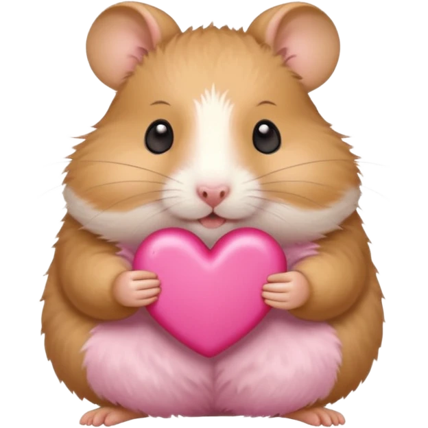 hamster eating pink heart emoji