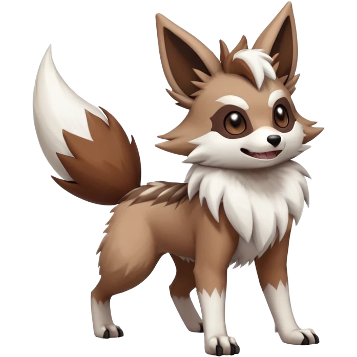 zigzagoon-Eevee-Lycanroc-linoone-furret-Fakémon-hybrid-creature (full body)  emoji