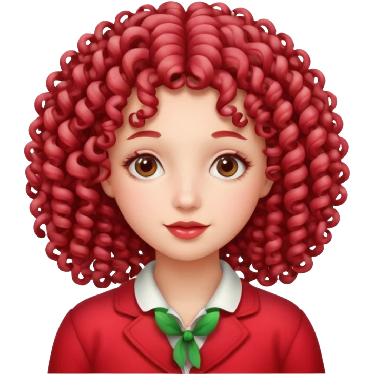 girl with curly hair made out of peppermint emoji