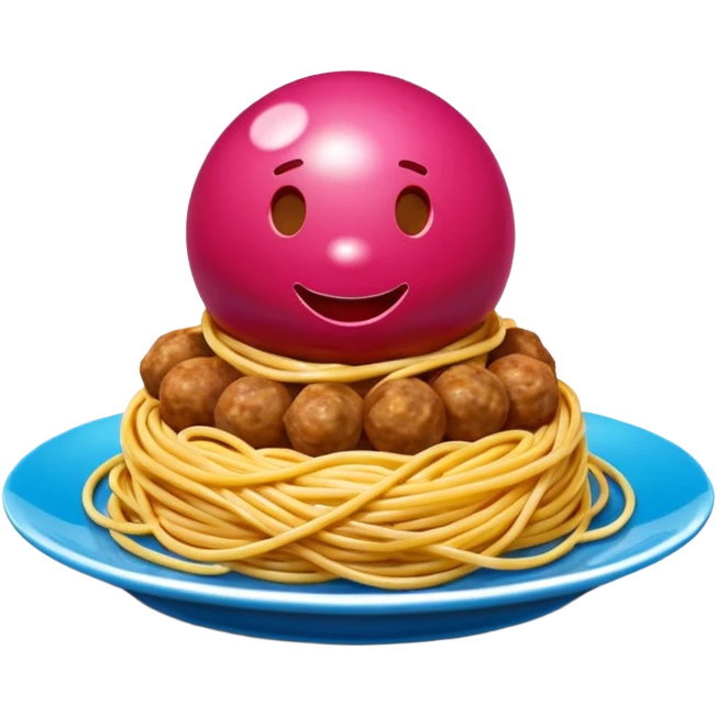 Jeff Koons style spam meatball spaghetti art sculpture  emoji