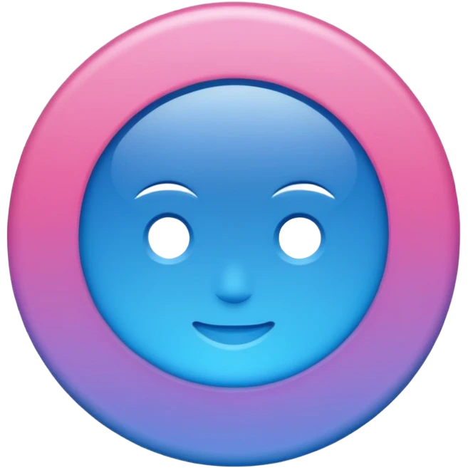 gender neutral symbol, gradient of blue and pink,  emoji