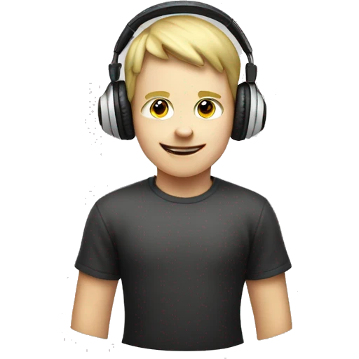 white kid wearing gamer headphones celebration  emoji