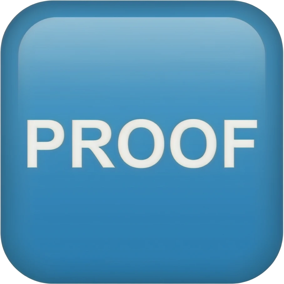 a blue square with PROOF in white text. flat style, discord style. emoji