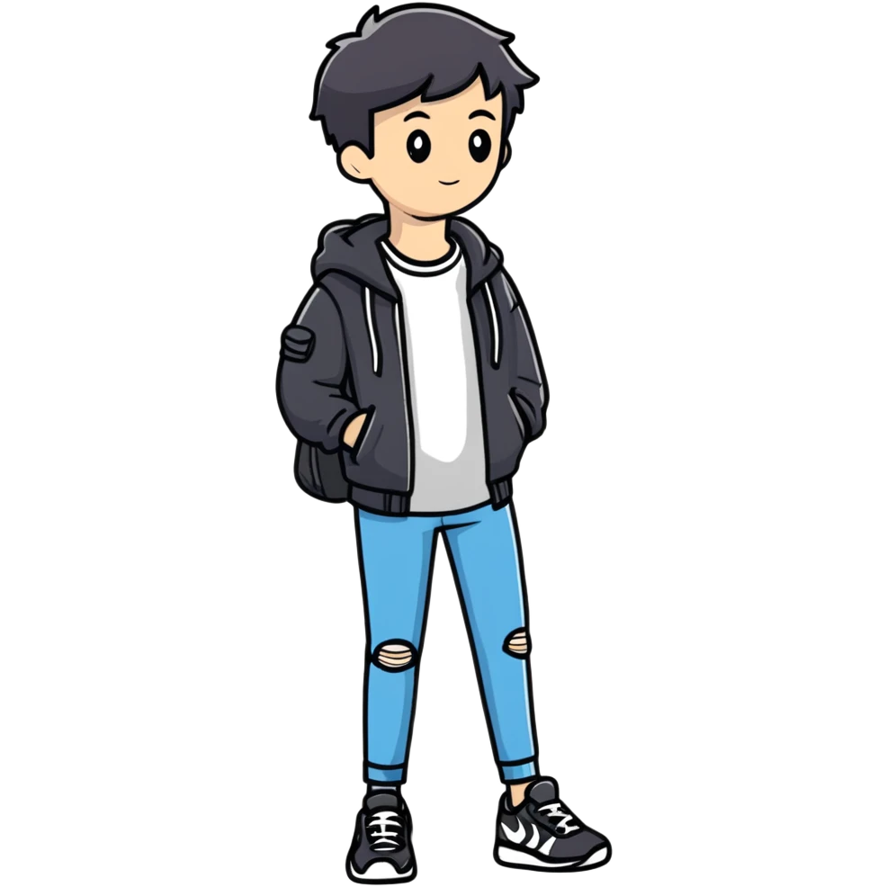 Full body person wearing casual outfit with sneakers emoji