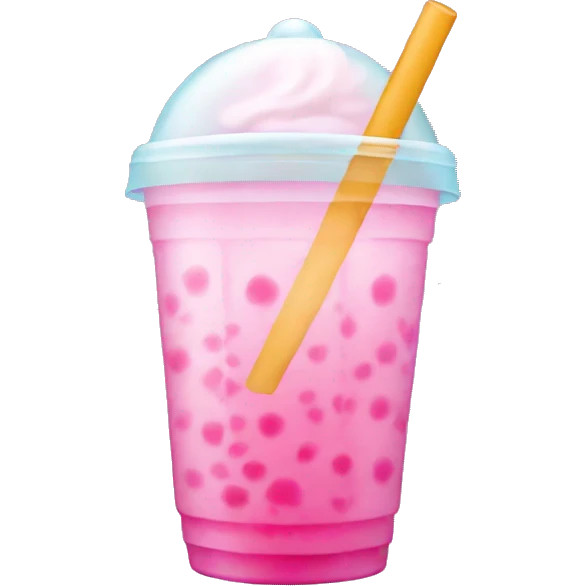 Pink bubble tea emoji