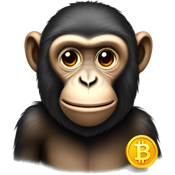 monkey holding a bitcoin emoji