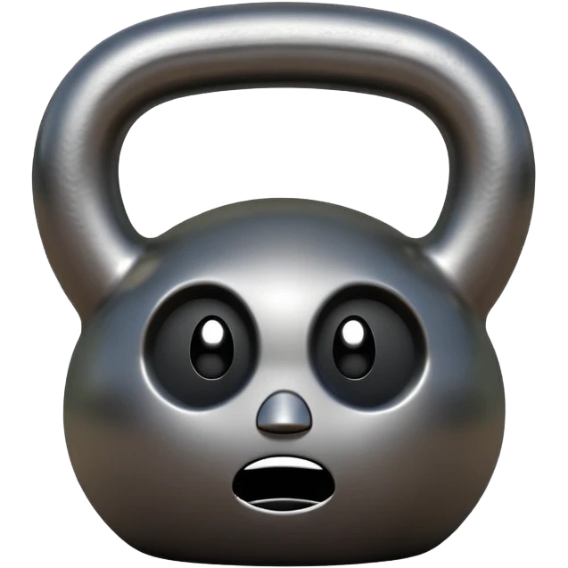 kettlebell with a sad face emoji