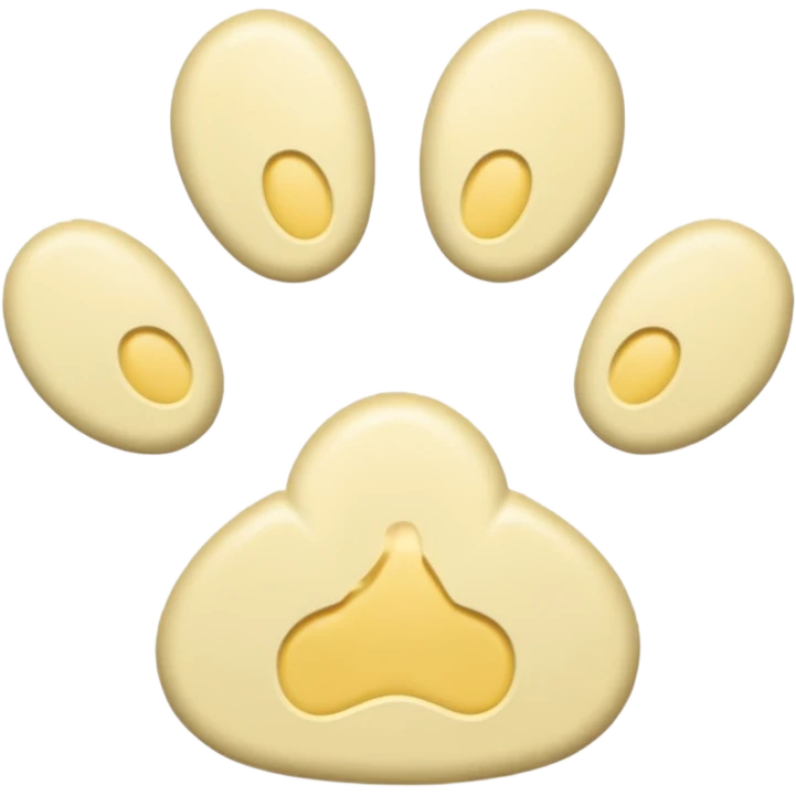 a pale pastel yellow pawprint emoji