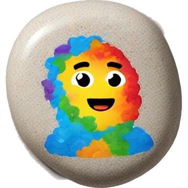 fruity pebbles on a pebble emoji