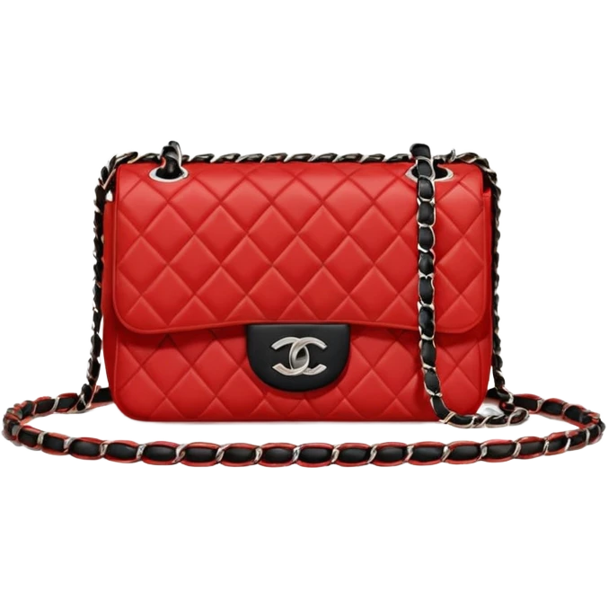 chanel red and black color bag emoji