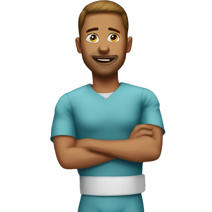 A emoji of the meme when knee surgery is tommorow emoji