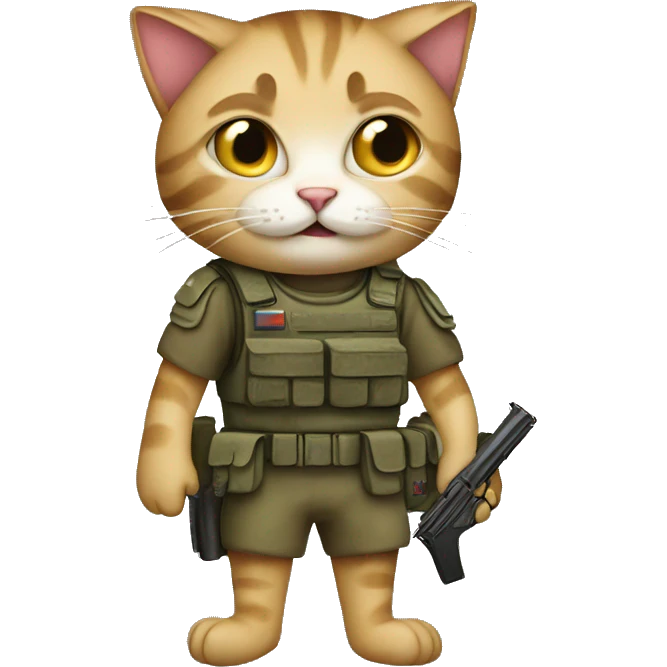 Cat in war emoji