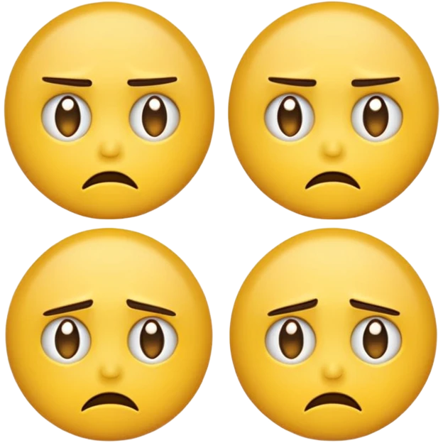 two emojis not happy stuck together no pink cheeks emoji