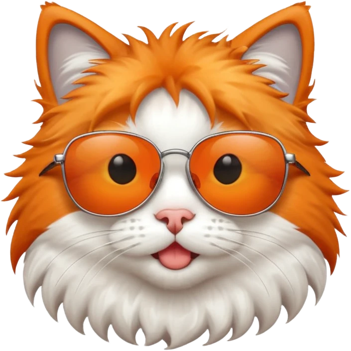 Cat with sunglasses with goofy face emoji