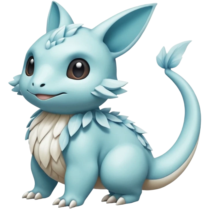White soft natural realistic romantic vintage antique divine beautiful elegant pretty precious cute young youthful  Fakémon-Pokémon-hybrid-creature emoji