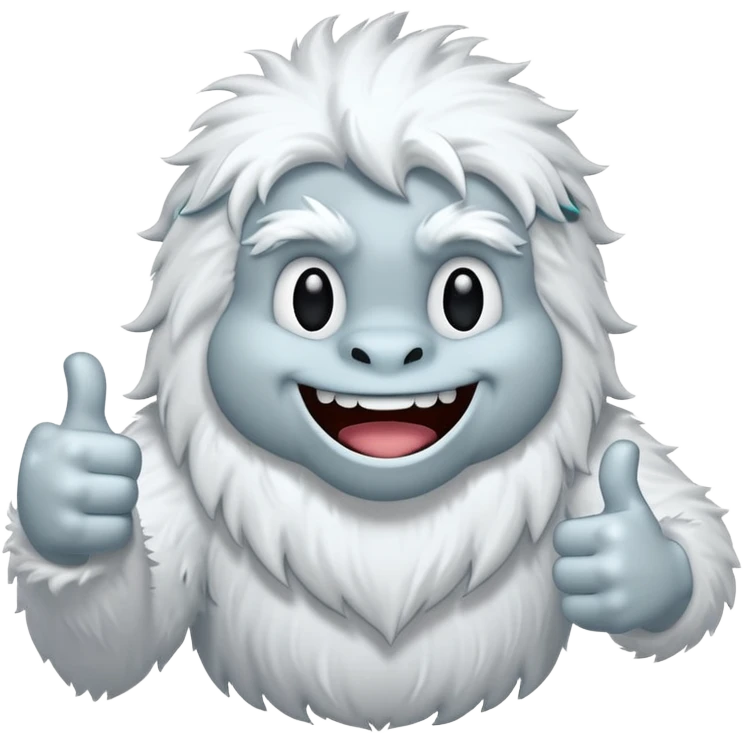 yeti thumbs up, smiling, winking emoji