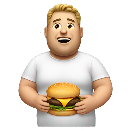 Fat guy eating a burger emoji