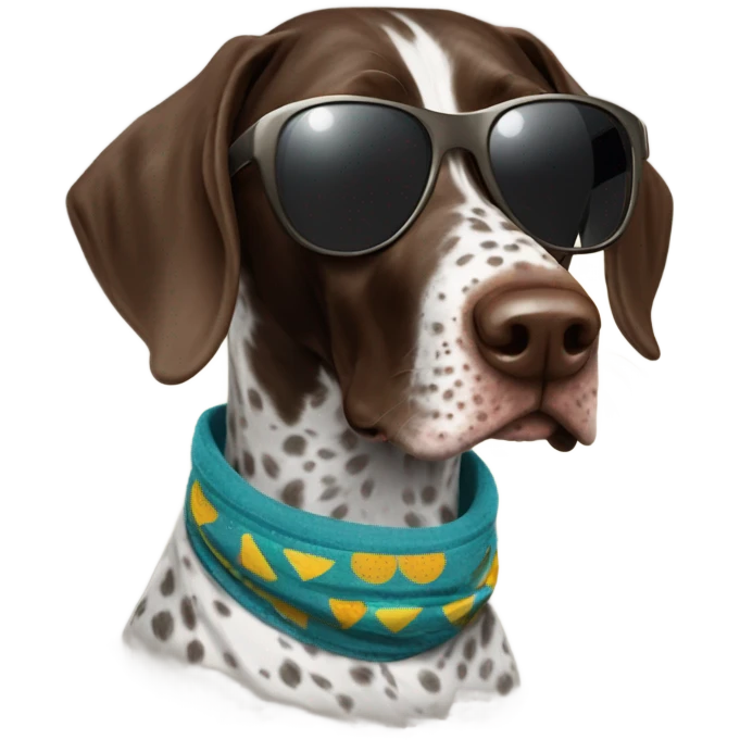 German shorthair pointer Dog with sunglasses on emoji