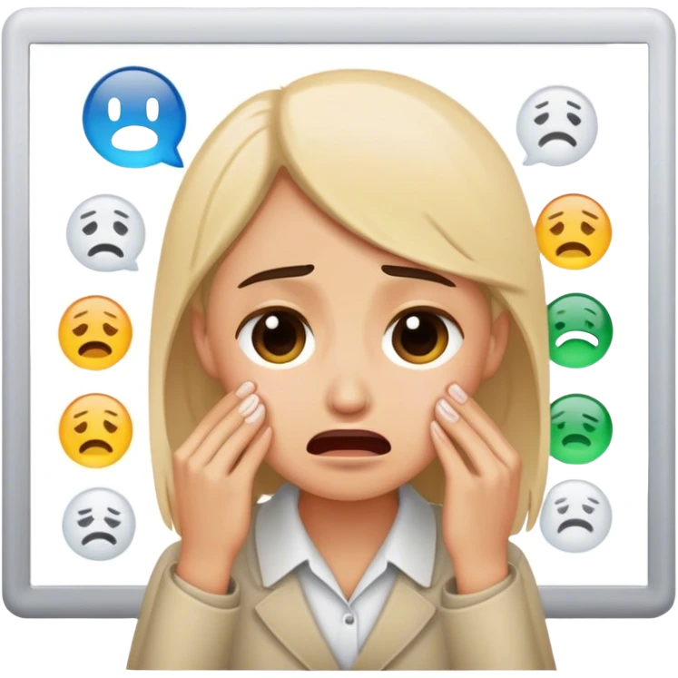 user researcher crying over presentation emoji