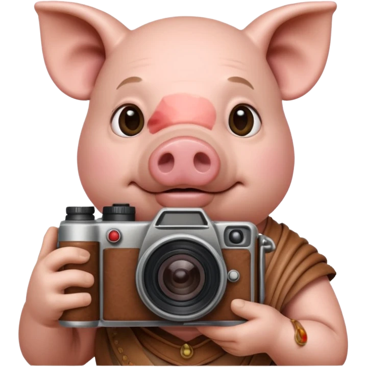 pig, roman ancient pig with camera emoji