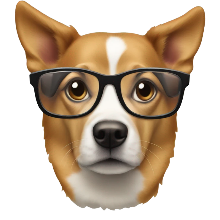A mix between a dog and Elon musk wearing two svge dunglasses emoji