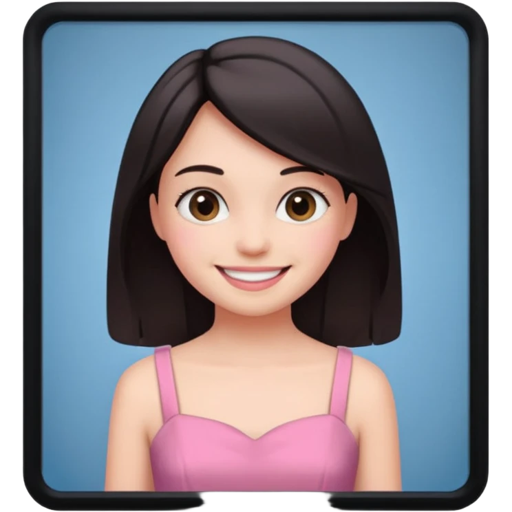 pink girly framed photo of a girl emoji