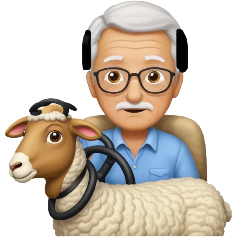 grandfather driving a sheep emoji