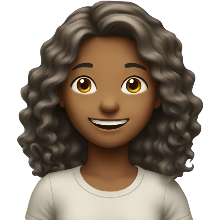 happy girl with long hair emoji