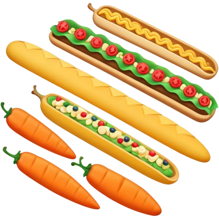food arranged in a neat row emoji